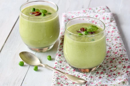 Recette du velouté de petits pois et jambon cru