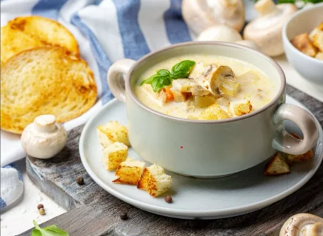 La recette du  velouté de champignons et Mont d’Or