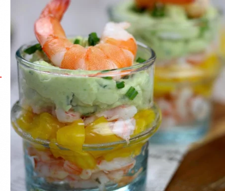 Recette de verrine avocat crevette mangue