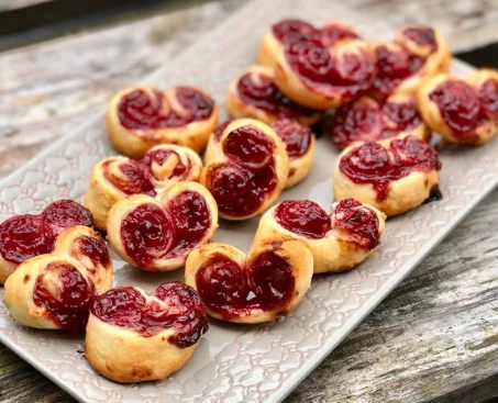 Recette de palmiers aux framboises 