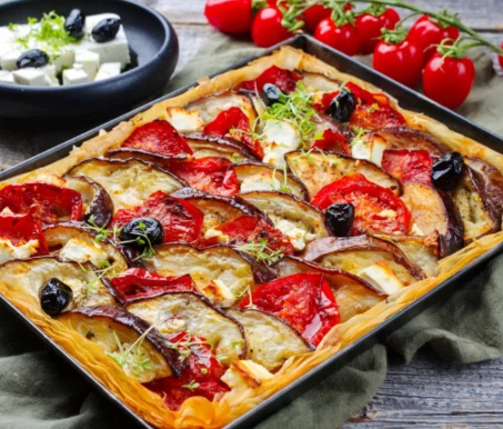 Recette Tarte aux aubergines grillées