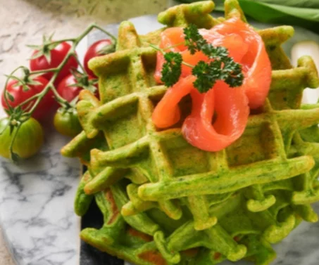 Recette de Gaufre aux épinards et pommes de terre⁣