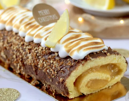 Recette de bûche citron-praliné 