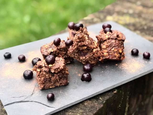 Recette Brownie aux flocons d'avoine et aux myrtilles