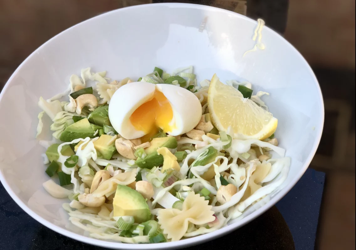 Recette Salade de pâtes et oeuf mollet