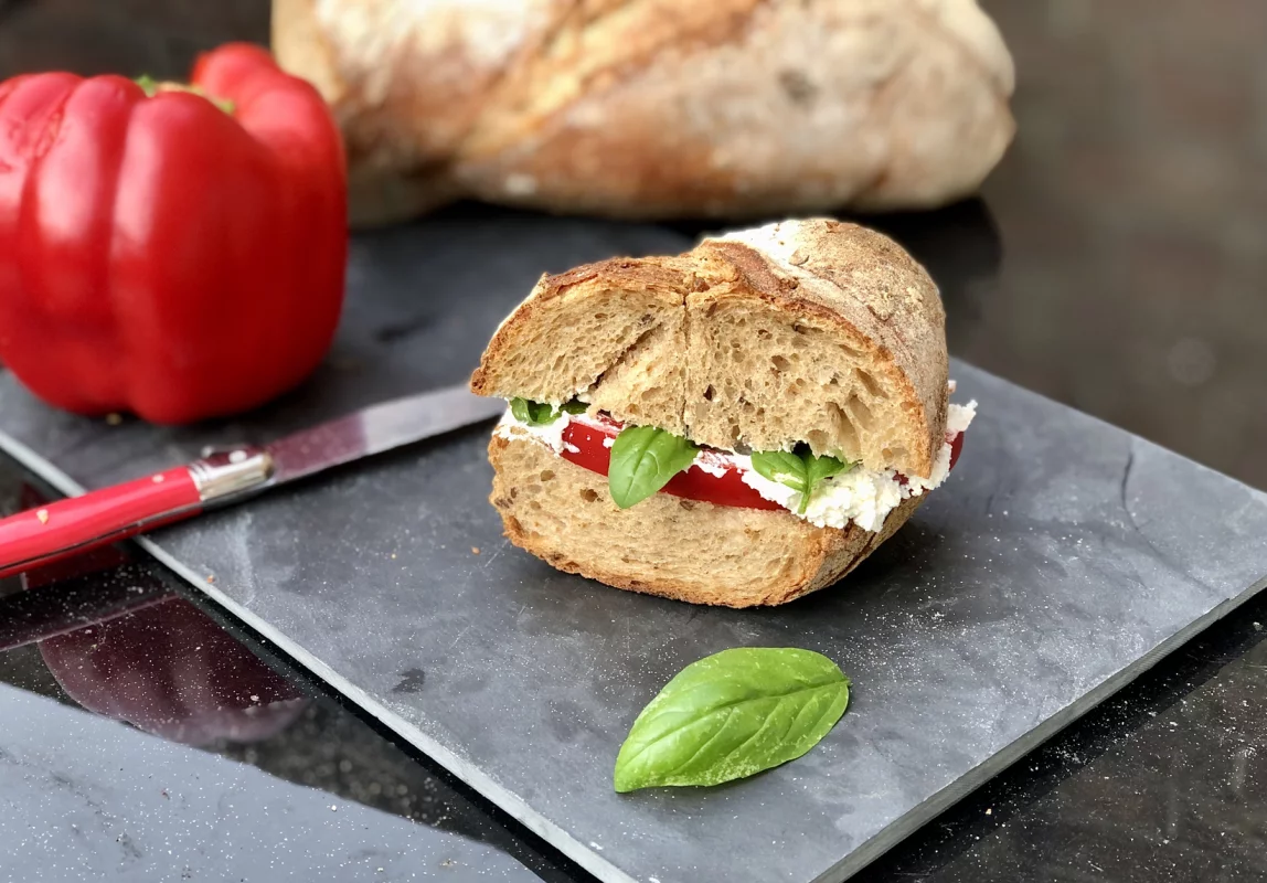 Recette Sandwich poivron et fromage frais