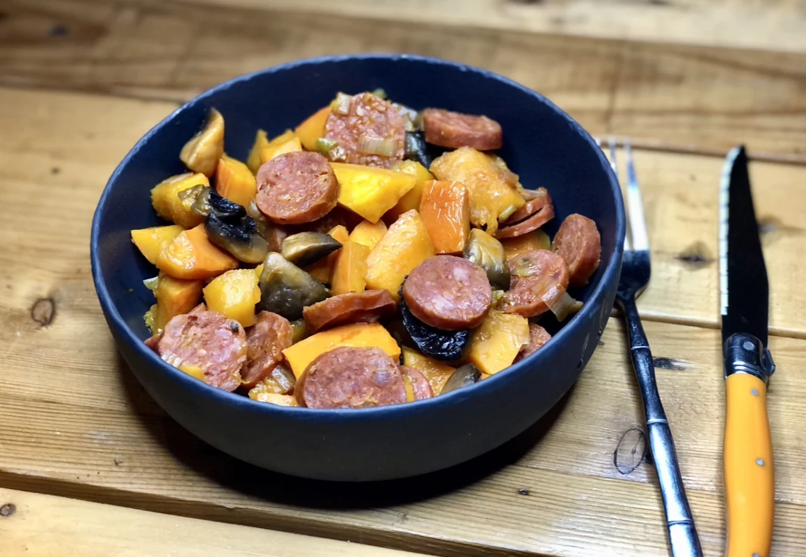 Recette Mijoté de courge et chorizo