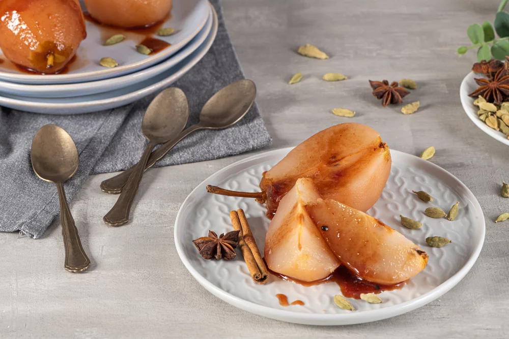Recette Poire pochée au thé