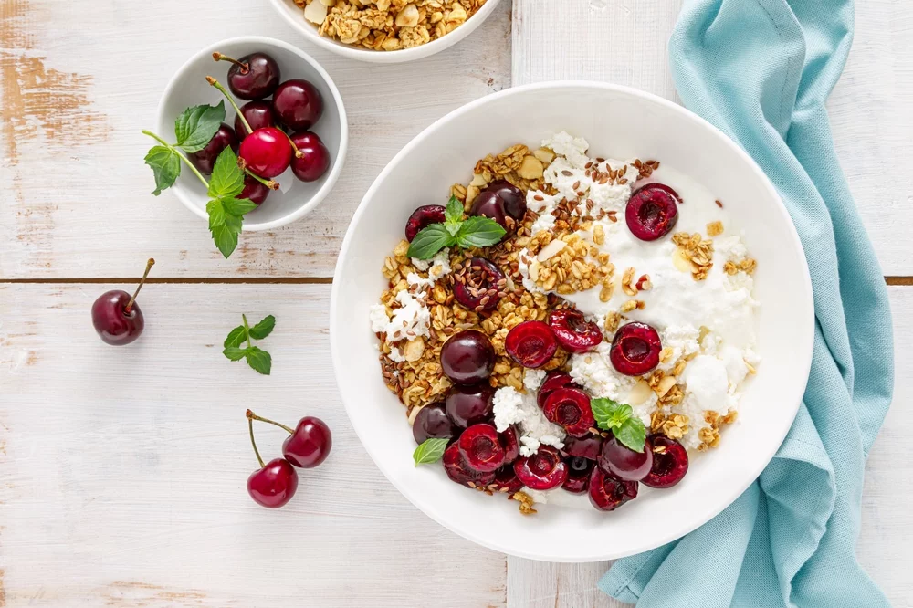 Recette Granola fromage blanc cerise