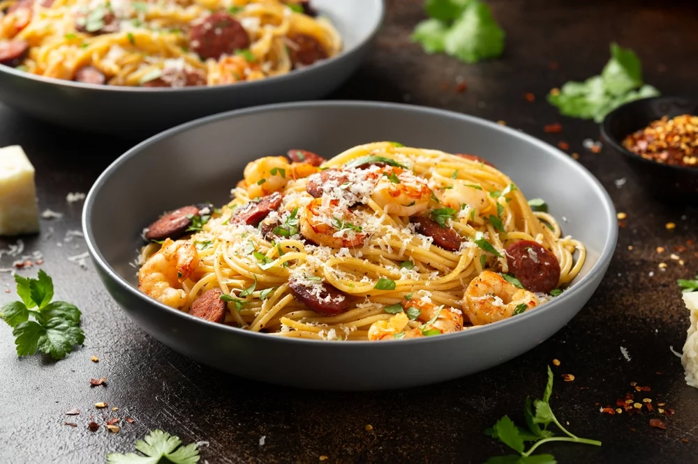 Recette Pâtes gambas chorizo
