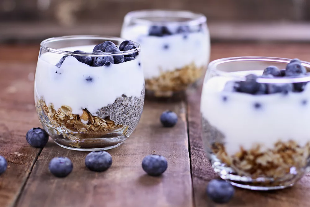 Recette Kéfir, chia myrtilles