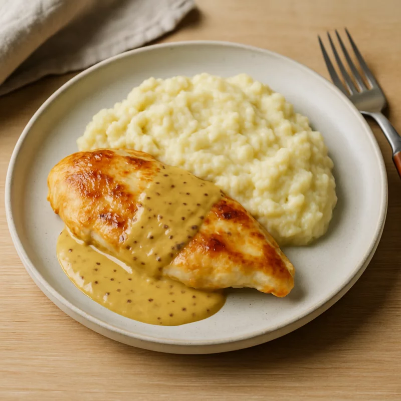 Recette Poulet à la moutarde, purée de panais