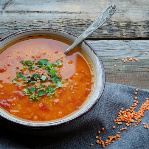 Recette Soupe de lentilles corail et oeuf poché